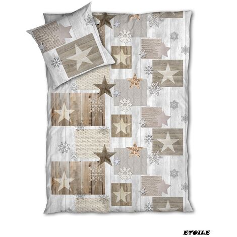 Housse de couette 1 place 140 x 200 cm Microfibres - Etoile