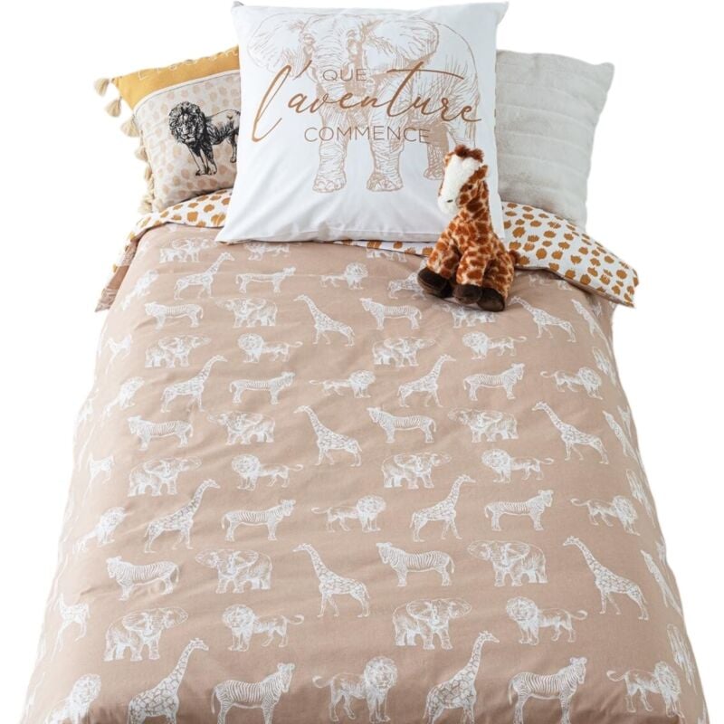 Housse de couette + 1 taie 140 x 200 cm La savane