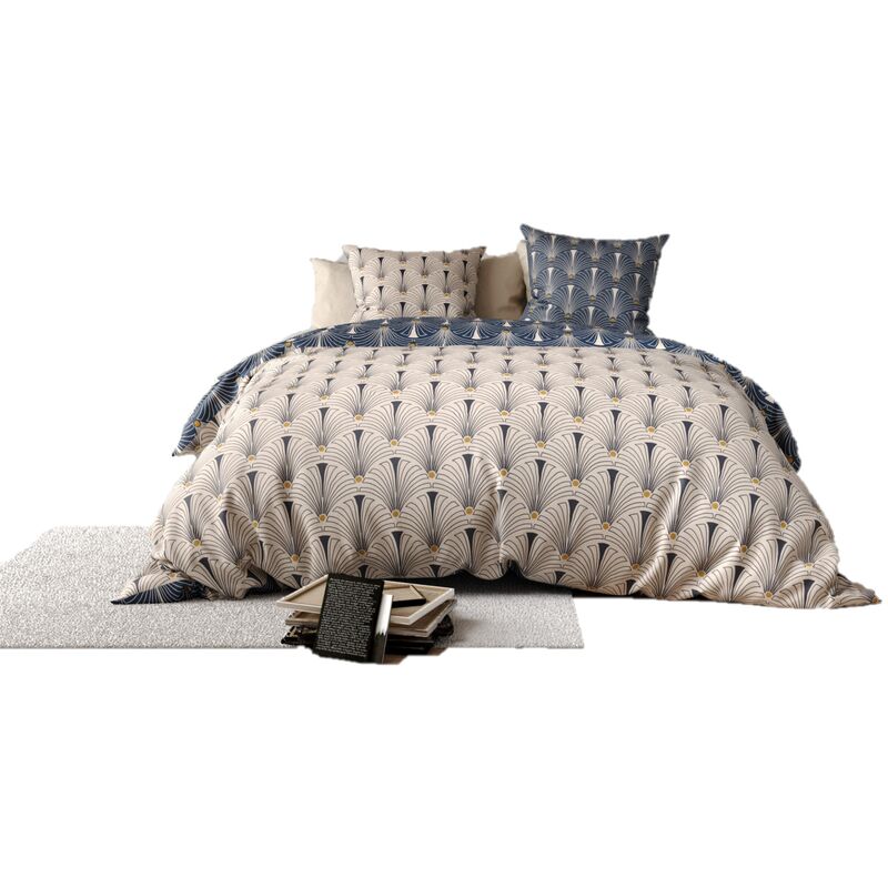 Housse de couette + 1 taie 140 x 200 cm reversible Pame