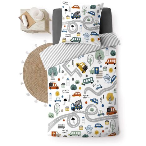 Housse de couette + 1 taie 140 x 200 cm Vehicule enfant