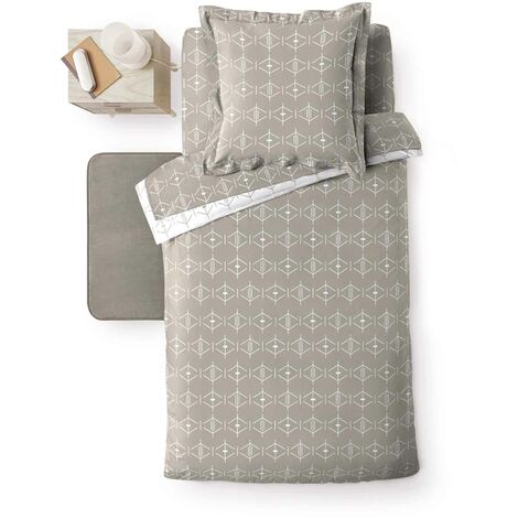 Housse de couette 140 x 200 cm Aris geometrix naturel