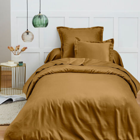 Housse de couette 140 x 200 cm "Prémium" pour lit 1 place - Prémium Caramel