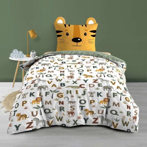 Housse de couette 140x200 + 1 taie TIGRY 100% coton