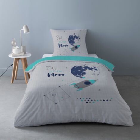 Housse de couette 140x200 CAPTAIN + 1 taie 100% coton