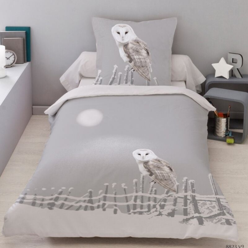 Housse de couette 140x200 chouette + 1 taie