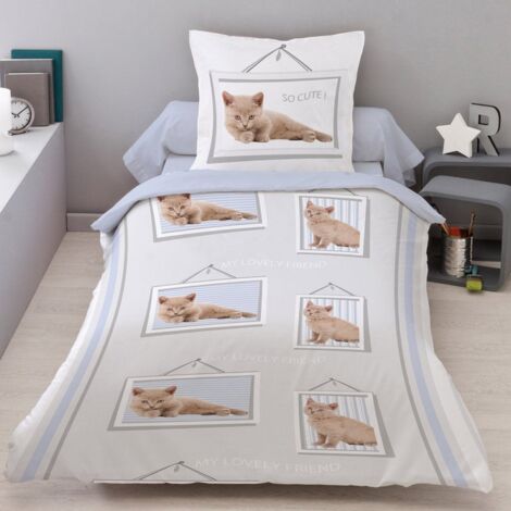 Housse de couette 140x200 Lovely friend + taie coton 52 fils