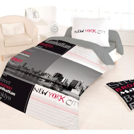 Housse de couette 140x200 MANHATTAN + 1 taie 100% coton