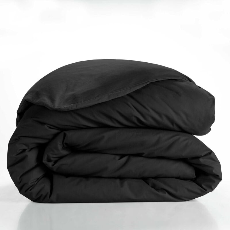 Douceur D'intérieur - housse de couette Lina Coton 57fils - 240x220cm - Noir