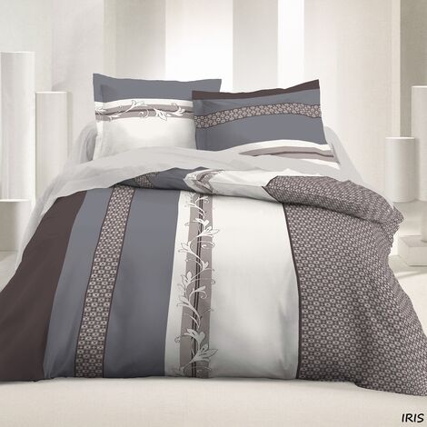 Housse de couette 2 places 220 x 240 cm coton 42 Fils - Iris