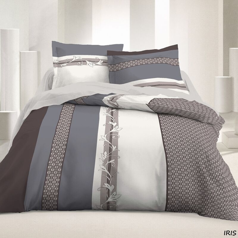 Maison&marques - Housse de couette 2 places 220 x 240 cm coton 42 Fils - Iris