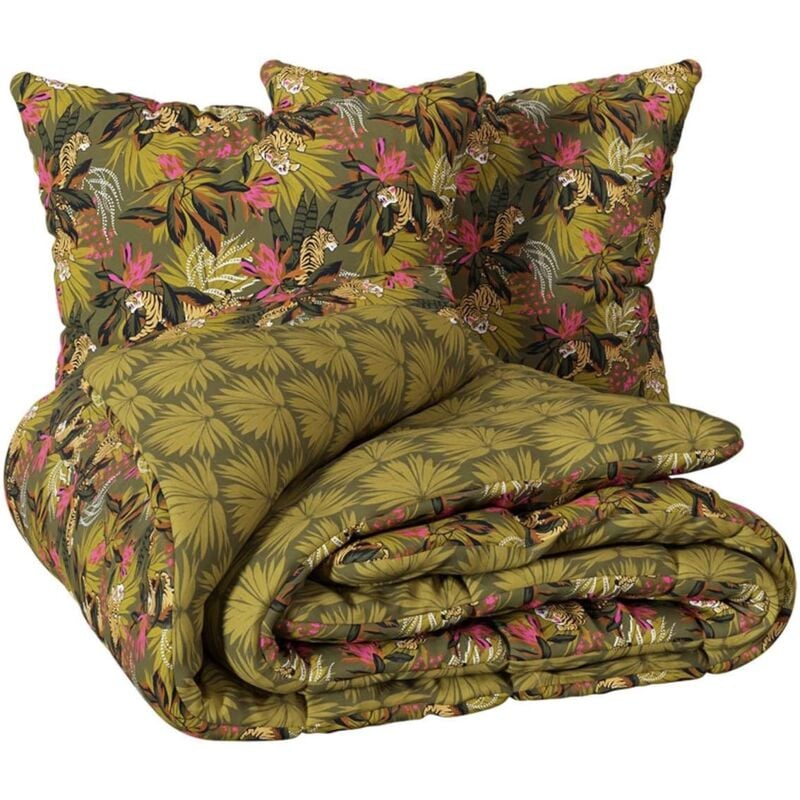 1001kdo - Housse de couette + 2 taies 220 x 240 cm tropicale