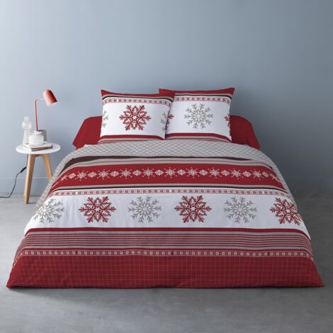 Housse de couette 200x200 Adèle + 2 taies coton flanelle