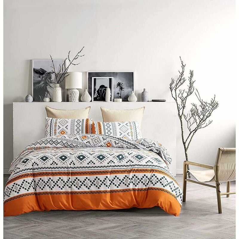 Housse de Couette 200x200cm + 2 x Taies d'oreiller 50x75cm - Marbre Noir et Blanc Réversible Parure de lit 2 Personne Adulte