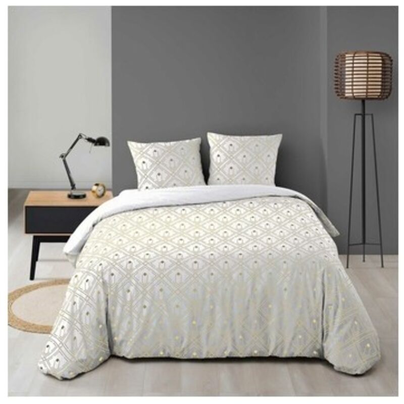 Housse de couette 220 x 240 cm + 2 taies 100% microfibre Izac