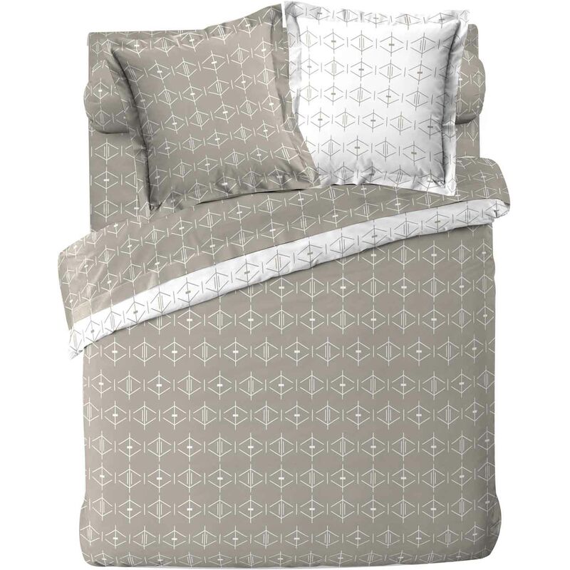 Douceur D'intérieur - Housse de couette 220 x 240 cm Aris geometrix naturel