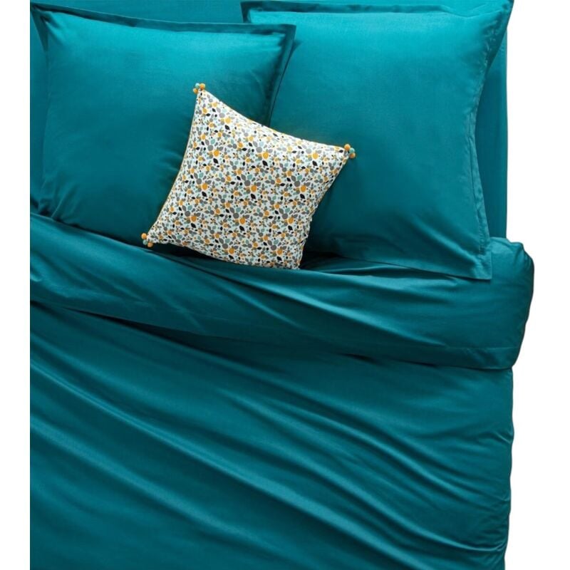 1001kdo - Housse de couette 220 x 240 cm uni couleur moderne bleu canard