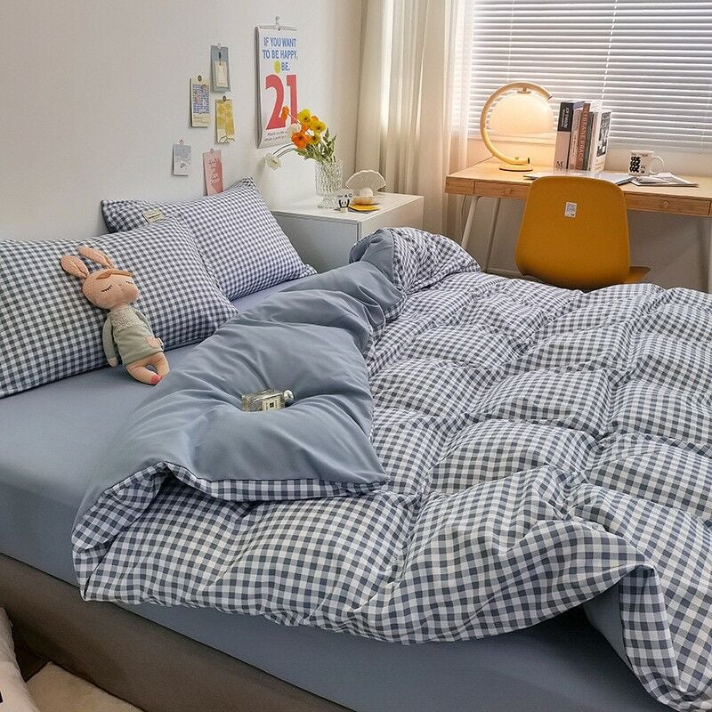 Kinsi - Housse de couette 220cm240cm Drap de lit 230250cm Taie d'oreiller 2pcs, Pour deux personnes