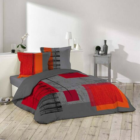 Housse de couette 220x240 + 2 taies Quadro coton