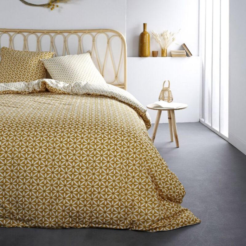 Today - Housse de couette 220x240 Sunshine Kume + 2 taies 100% coton 57 fils