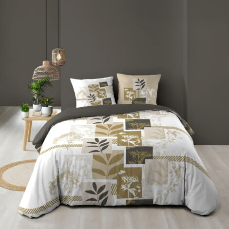 Housse de couette 240 x 220 cm + 2 taies – Coton 57 fils – UTOPIA