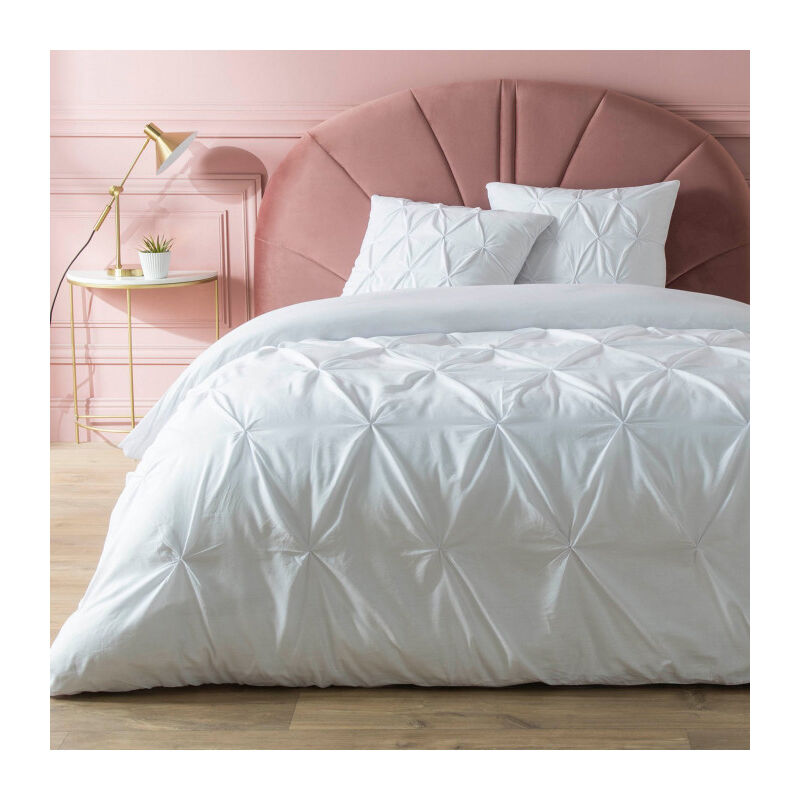 Parure 3 p. uni 57 fils heloise - 220x240cm - Blanc