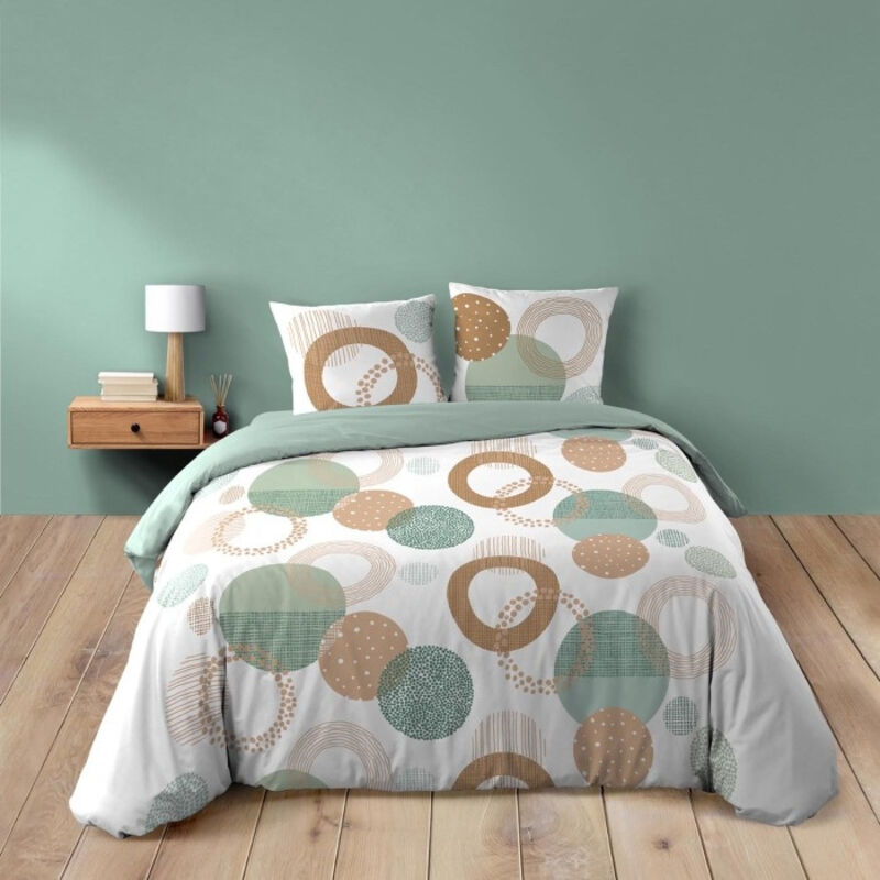 Housse de couette 260 x 240 cm coton 42 fils + 2 taies Lunabella Blanc