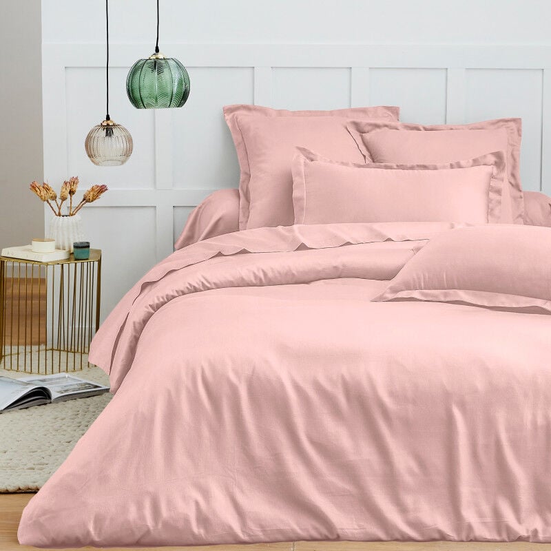 Housse de couette 240 x 220 cm 'Prémium' pour lit 2 places - Prémium Rose Dragée
