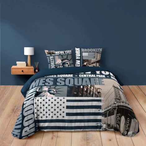 Housse de couette 240x220 + 2 taies BROOKLYN 100% coton