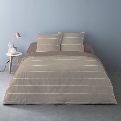 Alpes Blanc - Housse De Couette Avec 2 Taies Carrées Flanelle