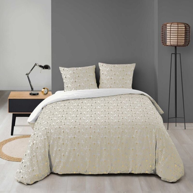 Housse de couette 240x220 + 2 taies geor microfibre