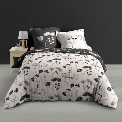 Housse de couette 240x220 + 2 taies IRIS coton percale 78 fils