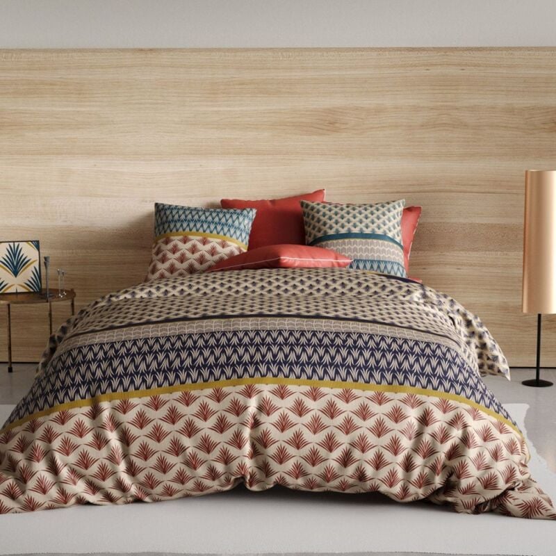 Atelier Du Coton - Housse de couette 240x220 + 2 taies Manille coton Percale 71 fils