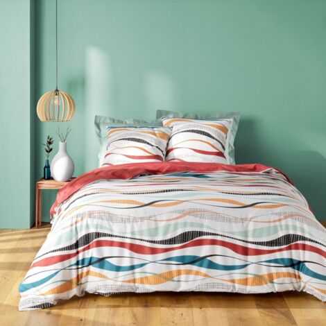 Housse de couette 240x220 + 2 taies VAGUELINE Rouge