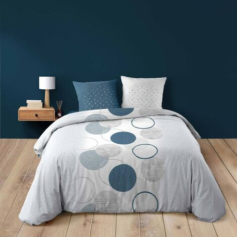 Housse de couette 240x220 + 2 taies Voie lactée coton 42 fils