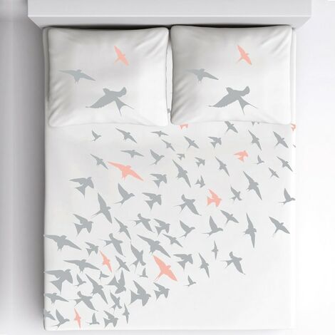 Housse de couette 240x220 Bird + 2 taies coton 57 fils