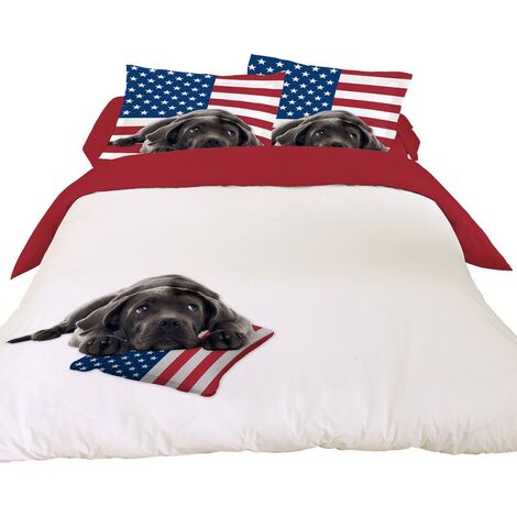 Housse de couette 240x220 Blacky in the USA + 2 taies coton