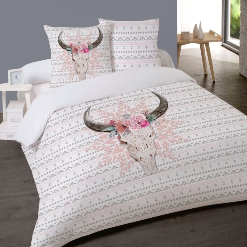 Dourev - Housse de couette 240x220 buffela bella + 2 taies 100% coton