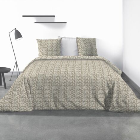Housse de couette 240x220 Carmel + 2 taies microfibre