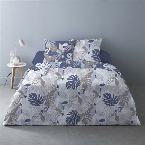 Housse de couette 240x220 Chika bleu + 2 taies