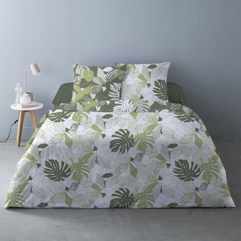 Housse de couette 240x220 Chika vert + 2 taies