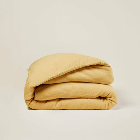 Housse de couette 240x220 cm MADURA - Jaune paille - LOU