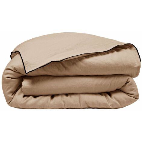 Housse de couette 240x220 cm MADURA - Sable et bourdon noir - CARLINA