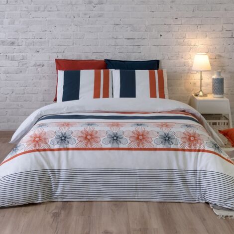 Housse de couette 240x220 Elégance + 2 taies coton 57 fils