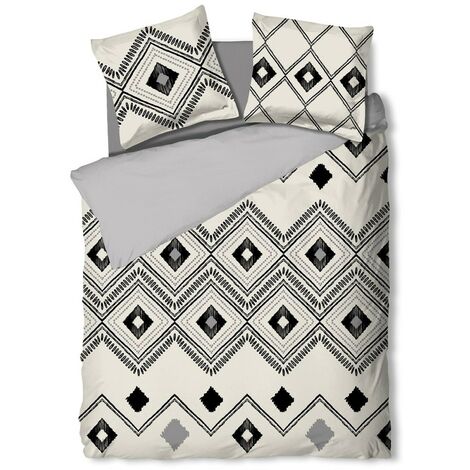 Housse de couette 240x220 Ethnique losange + 2 taies coton 42 fils