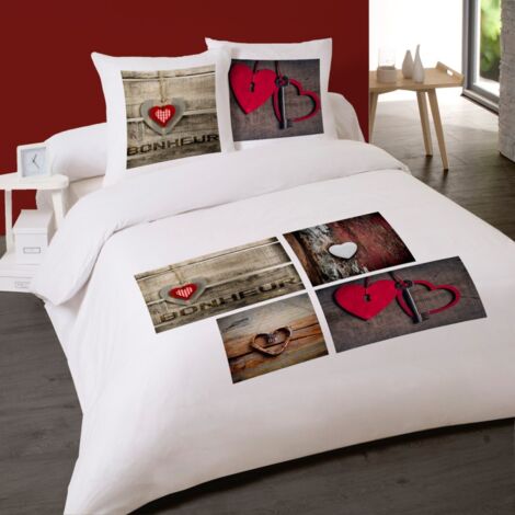 Housse de couette 240x220 FAITH + 2 taies 100% coton