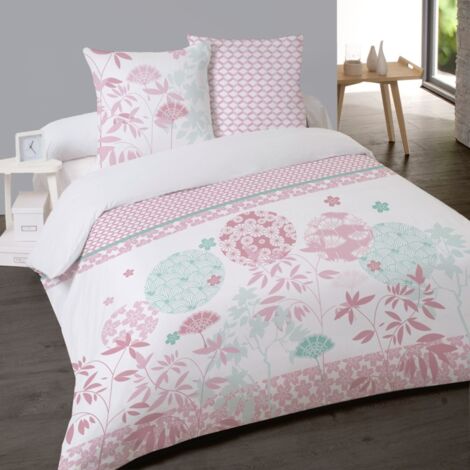 Housse de couette 240x220 FLORENA + 2 taies 100% coton