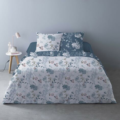 Housse de couette 240x220 Hana bleu + 2 taies