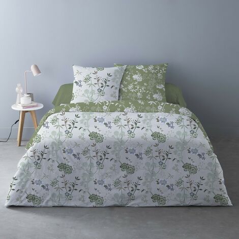 Housse de couette 240x220 Hana vert + 2 taies