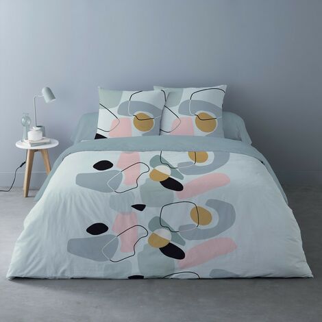 Housse de couette 240x220 Kim + 2 taies coton 52 fils