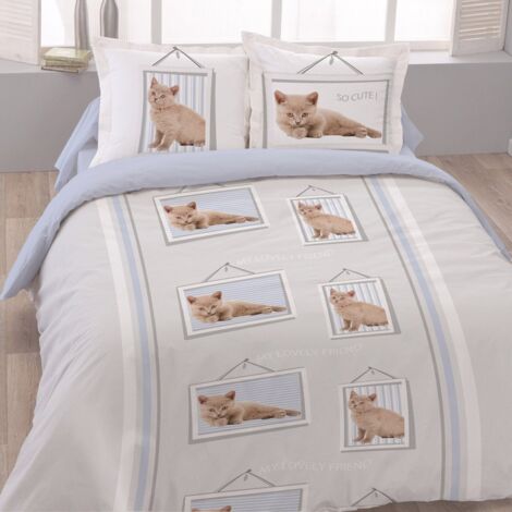 Housse de couette 240x220 Lovely friend + 2 taies coton 52 fils